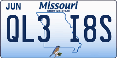 MO license plate QL3I8S
