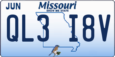 MO license plate QL3I8V