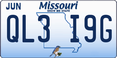 MO license plate QL3I9G