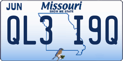 MO license plate QL3I9Q