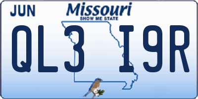 MO license plate QL3I9R