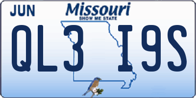 MO license plate QL3I9S
