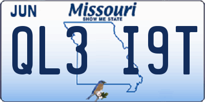 MO license plate QL3I9T