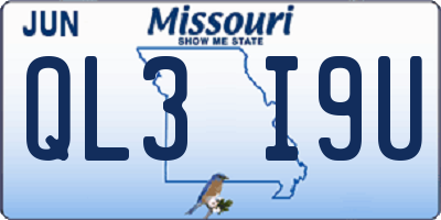 MO license plate QL3I9U