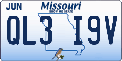 MO license plate QL3I9V