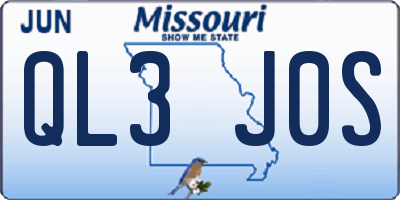 MO license plate QL3J0S