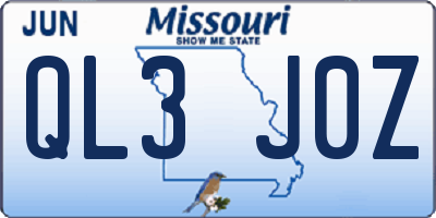 MO license plate QL3J0Z
