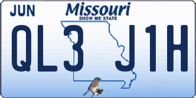 MO license plate QL3J1H