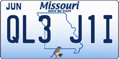 MO license plate QL3J1I