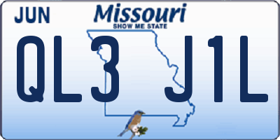 MO license plate QL3J1L