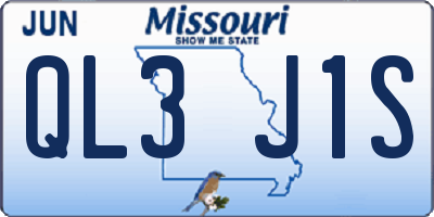 MO license plate QL3J1S