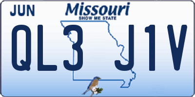 MO license plate QL3J1V