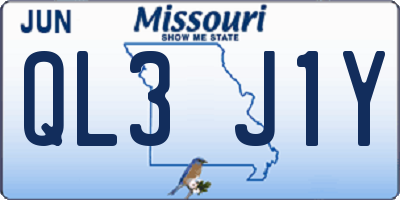MO license plate QL3J1Y