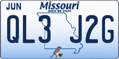 MO license plate QL3J2G