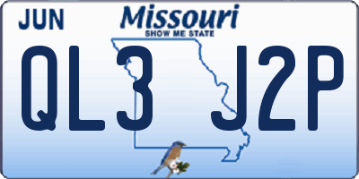 MO license plate QL3J2P