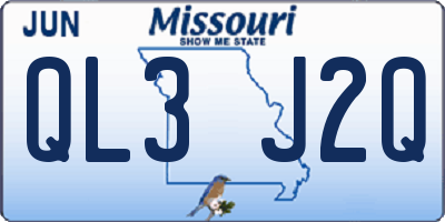 MO license plate QL3J2Q