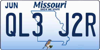 MO license plate QL3J2R