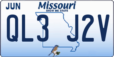 MO license plate QL3J2V