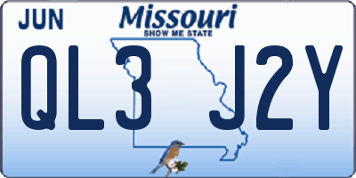 MO license plate QL3J2Y