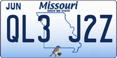 MO license plate QL3J2Z