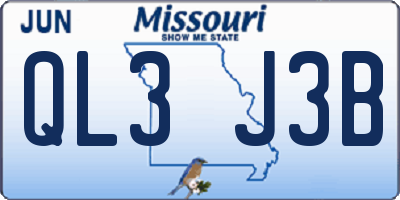 MO license plate QL3J3B