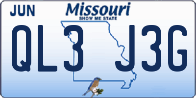 MO license plate QL3J3G