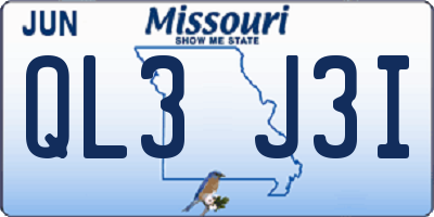 MO license plate QL3J3I