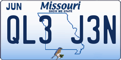 MO license plate QL3J3N