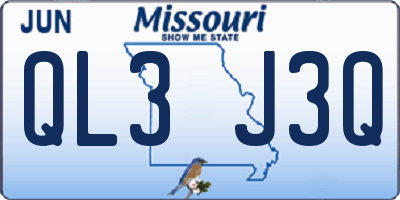 MO license plate QL3J3Q