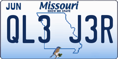MO license plate QL3J3R