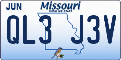 MO license plate QL3J3V