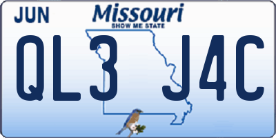 MO license plate QL3J4C
