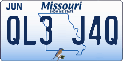 MO license plate QL3J4Q