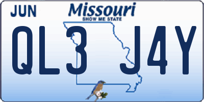 MO license plate QL3J4Y