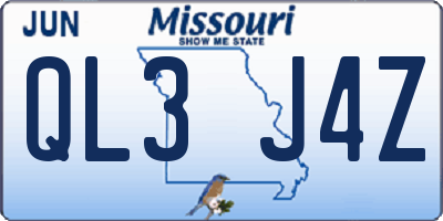 MO license plate QL3J4Z