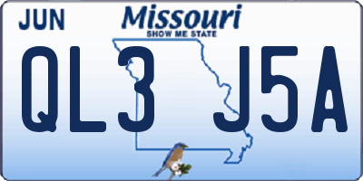 MO license plate QL3J5A