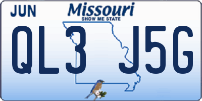 MO license plate QL3J5G