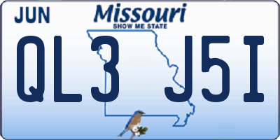 MO license plate QL3J5I