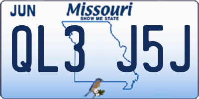MO license plate QL3J5J