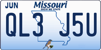 MO license plate QL3J5U