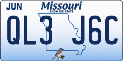 MO license plate QL3J6C