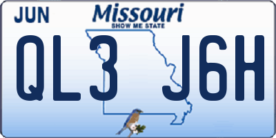 MO license plate QL3J6H