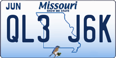 MO license plate QL3J6K