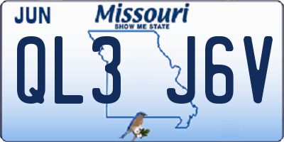 MO license plate QL3J6V