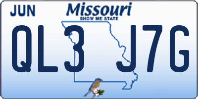 MO license plate QL3J7G