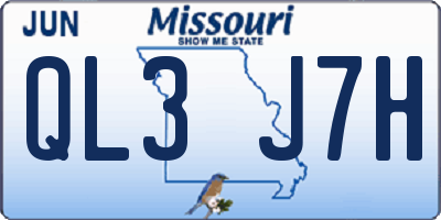 MO license plate QL3J7H
