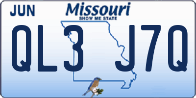MO license plate QL3J7Q