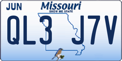 MO license plate QL3J7V