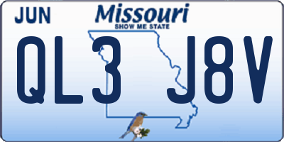 MO license plate QL3J8V