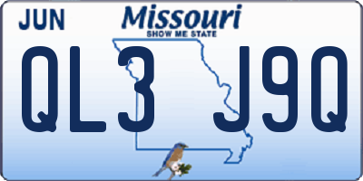 MO license plate QL3J9Q